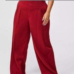 Torrid - Wide Leg Stretch Challis High-Rise Pant - size 22R - Cranberry Red